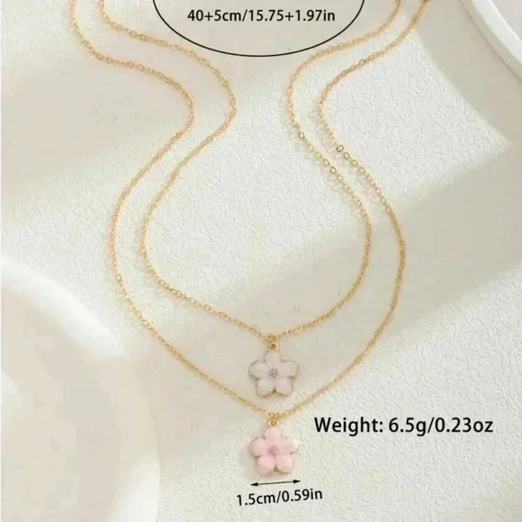 ⚠️Clearance Colorful Flower Gold Necklace - Picture 8 of 11